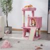 36" Cat Tree with Condo and Scratching Post Tower, Dark Gray
