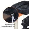 36" Cat Tree with Condo and Scratching Post Tower, Dark Gray